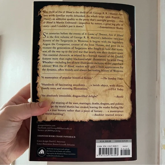 📚 4/25$📚 Fire and Blood Book by George R. R. Martin - Picture 2 of 6